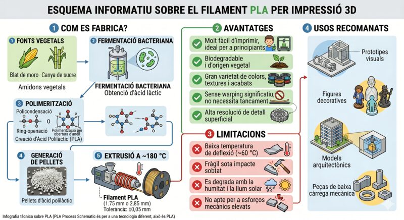 Esquema de fabricació del PLA